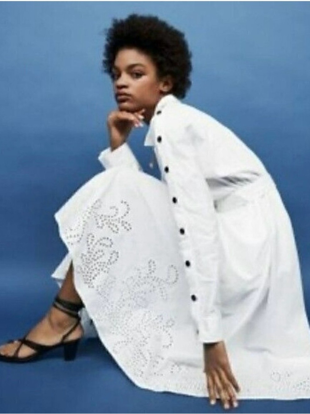Maje White Collared Shirt Dress